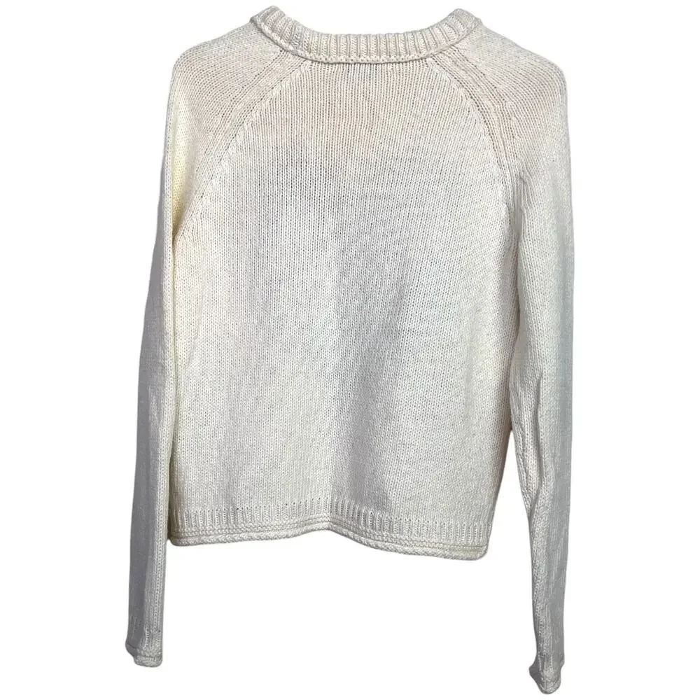 Madewell Heart Keaton Knit Pullover Coquette Romantic Soft Sweater Size XS